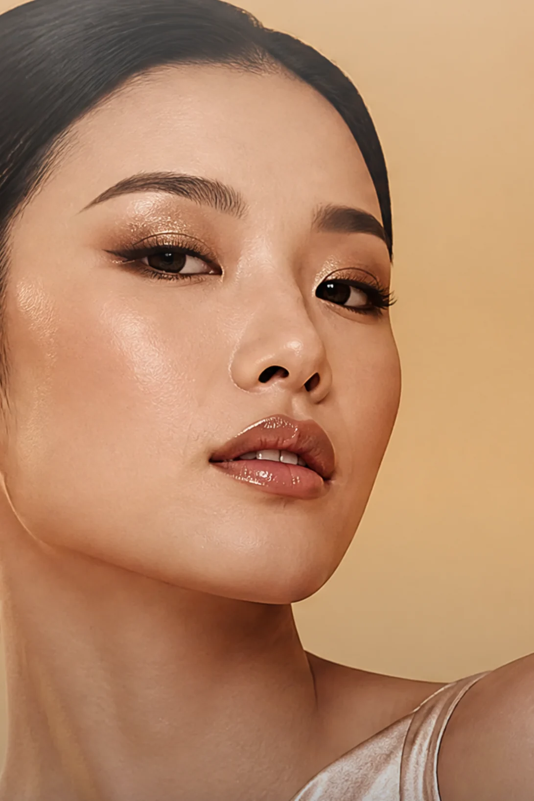 Maquillage glam doré pailleté