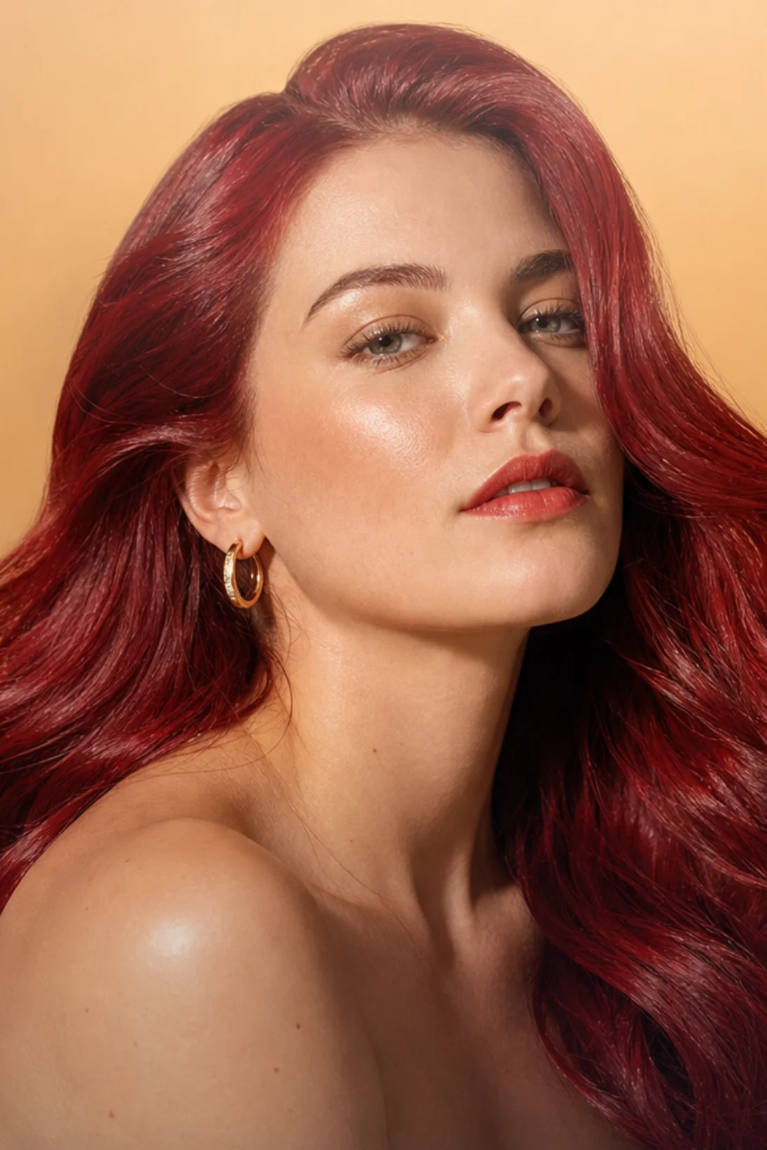 Rouge cerise profond — essayage virtuel coiffure