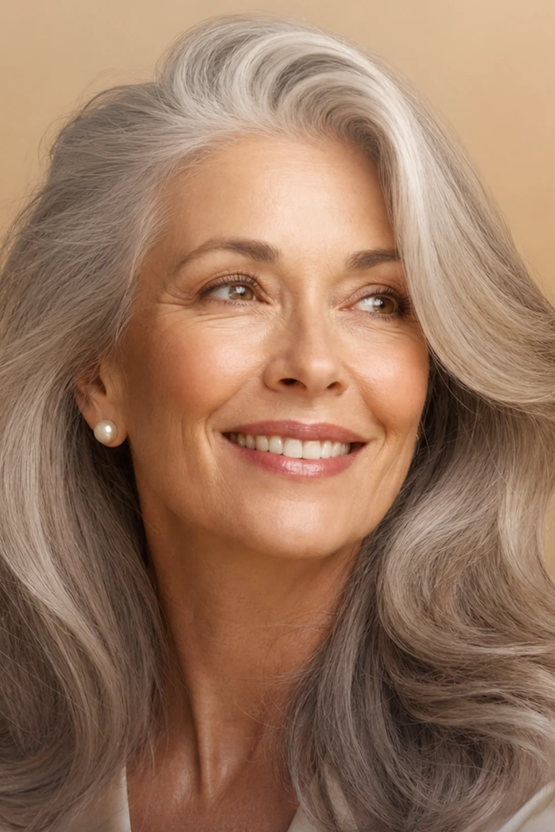 Gris naturel assumé — essayage virtuel coiffure