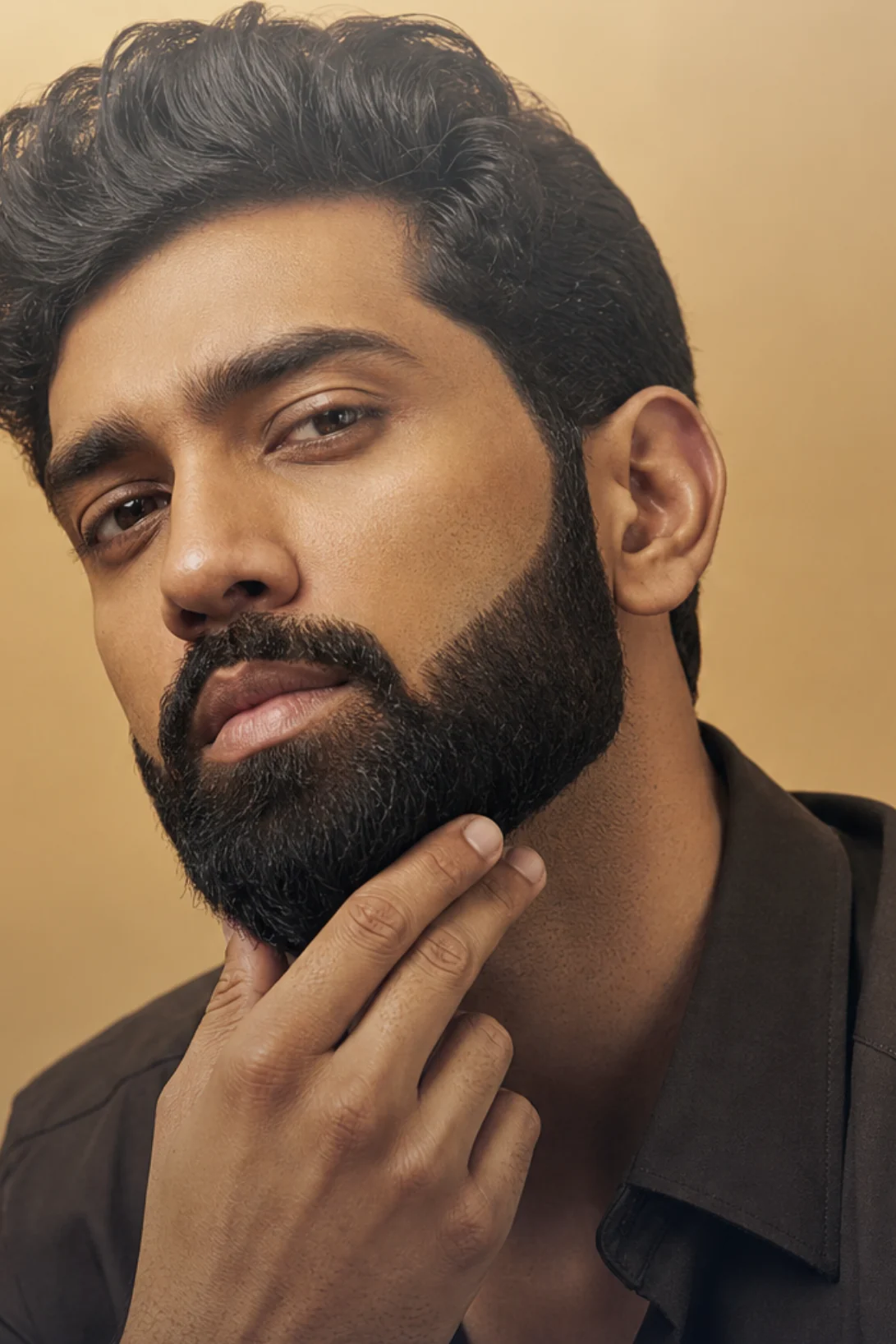 Barbe fournie sculptée — essayage virtuel coiffure