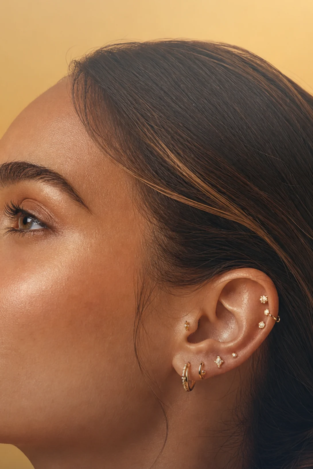 Constellation de piercings d'oreille
