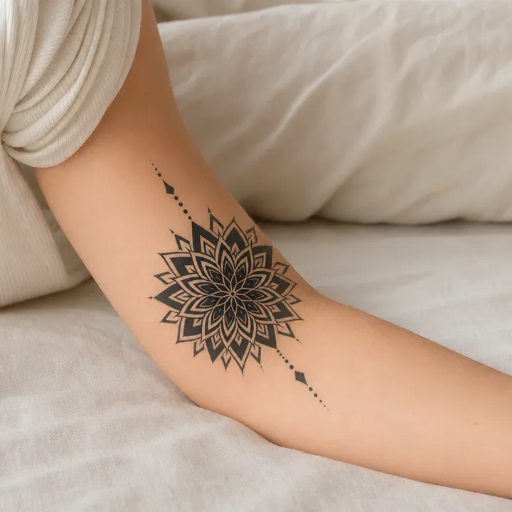 Tatouage blackwork géométrique