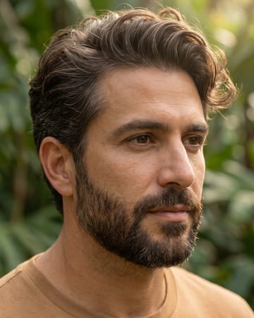 Barbe fournie et naturelle