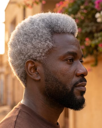 Afro argenté