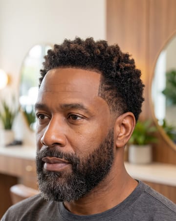 Gris camouflé cheveux et barbe