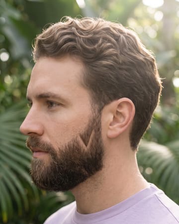 Raie dessinée dans la barbe