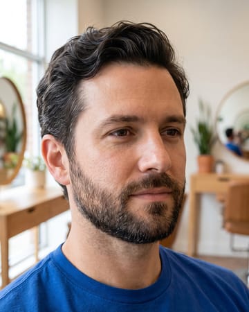 Détente après le soin de la barbe