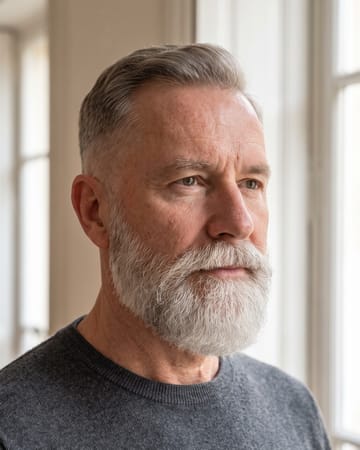 Barbe grise éclatante
