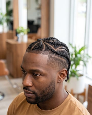 Cornrows homme à motif