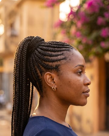Cornrows en haute queue