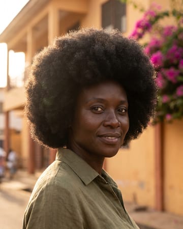 Afro mi-long bien arrondi