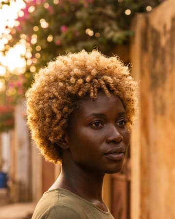 Blond 613 sur cheveux crépus