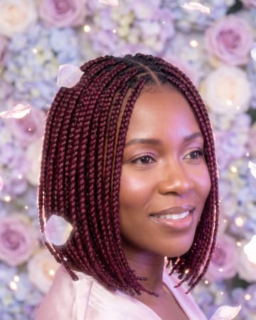 Bob braids bordeaux