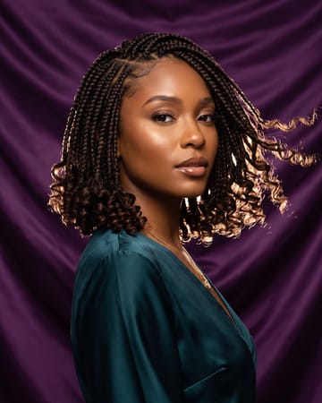 Bob braids pointes French curl