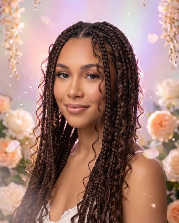 Boho knotless braids