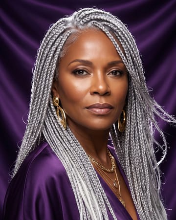 Box braids gris argent