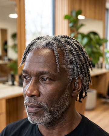 Mini-twists homme poivre et sel