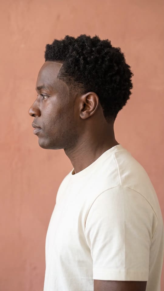 Nuque et pattes nettes au rasoir : Nuque, tour d'oreilles et pattes rasés au rasoir pour un contour impeccable sous une coupe courte, sans poils incarnés.
