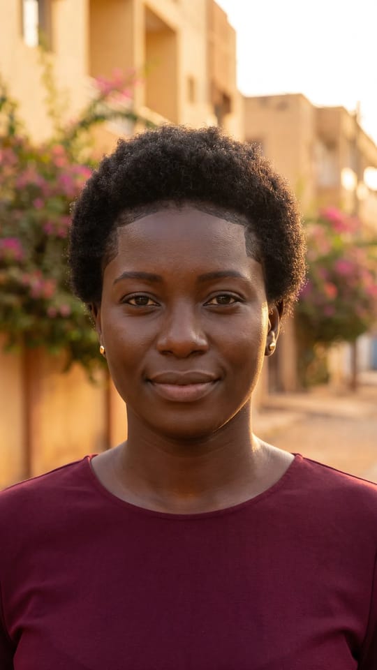 Coupe afro courte (TWA) : TWA : coupe afro très courte et arrondie, volume régulier, contours nets autour du front, des tempes et de la nuque, boucles serrées bien définies.