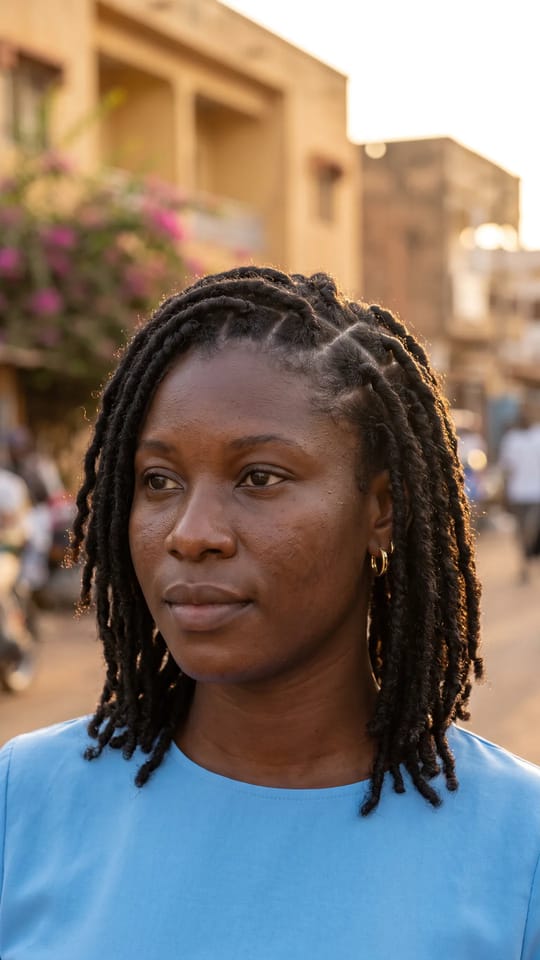 Starter locs en twists : Starter locs posées à partir de twists deux brins jamais défaits, sections carrées régulières, longueur épaules, noir naturel, cuir chevelu visible entre les sections.