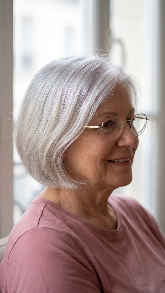 Cheveux gris soyeux et nourris : Cheveux gris et blancs soyeux, nourris et brillants après un soin hydratant : fibre souple, aucun aspect sec ou jauni.