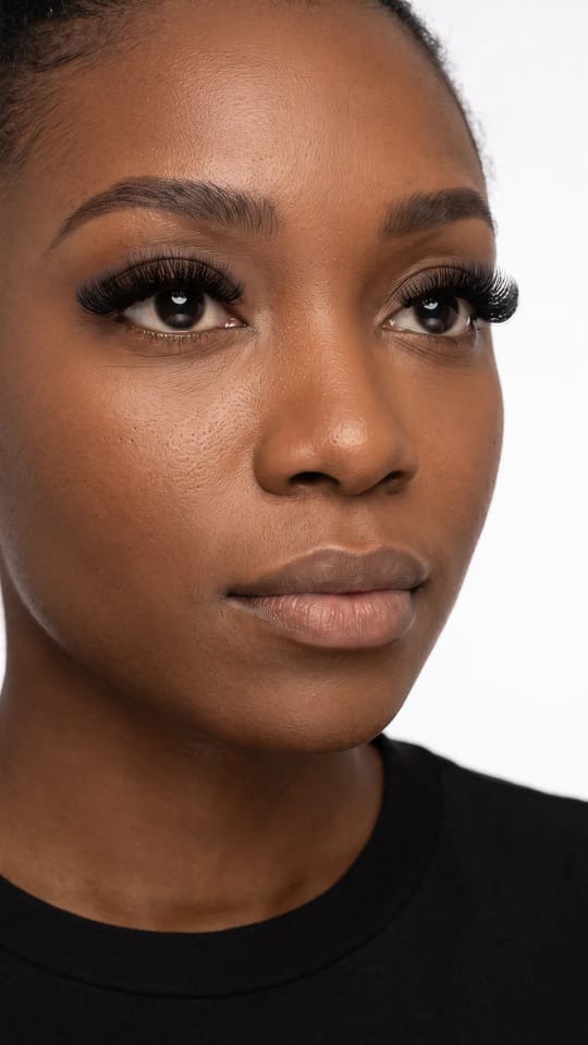 Volume russe 5D-6D intense : Volume russe intense : des bouquets de 5 à 6 extensions par cil, une ligne très dense et veloutée, longueurs de 11 à 14 mm, courbure D, noir profond. Un regard glamour et plein.