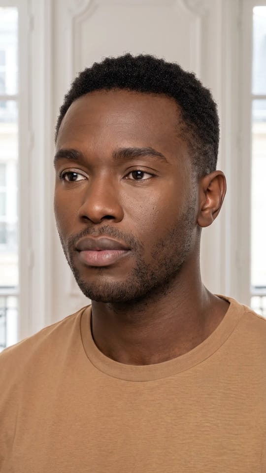 Homme : teint naturel : Maquillage d'homme du quotidien : un peu de correcteur sous les yeux et sur les petites imperfections, teint uni, fini mat naturel, sourcils nets et baume. Le maquillage ne se voit pas.