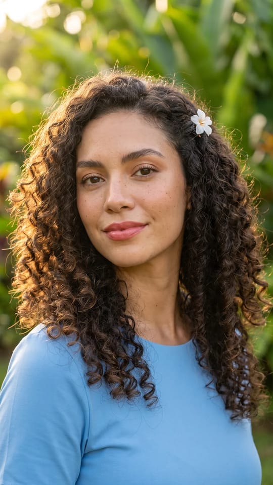 Mariée métisse, taches de rousseur : Couvrance légère qui laisse voir les taches de rousseur et les grains de beauté : teint lumineux, blush pêche, paupière brun doré et lèvres pêche-rose juteuses.