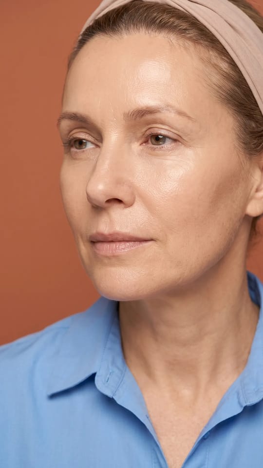Peau mature plus lumineuse : La peau mature après un peeling renouvelant doux : plus lumineuse, plus lisse, au grain affiné, ridules et taches d'âge adoucies, teint régulier et hydraté, sans rougeur.